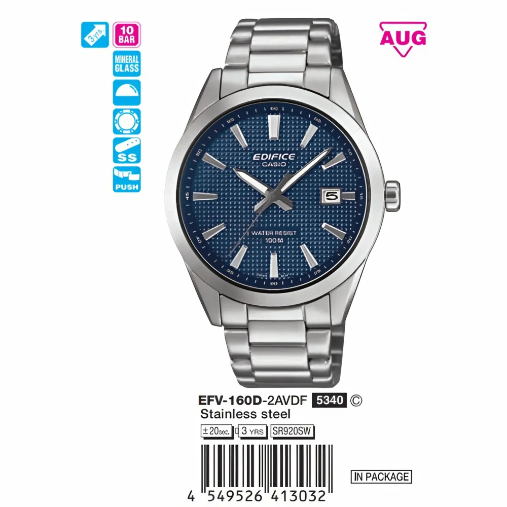 Đồng Hồ Casio 40mm Nam EFV-160D-2AVDF