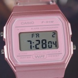 Đồng Hồ Casio 38.2 × 35.2 mm Nữ F-91WS-4DF