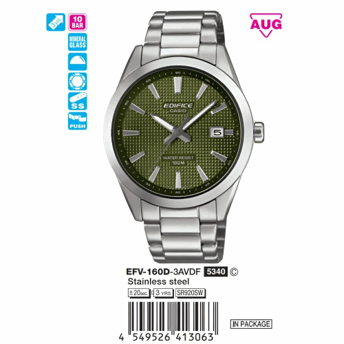 Đồng Hồ Casio 40mm Nam EFV-160D-3AVDF