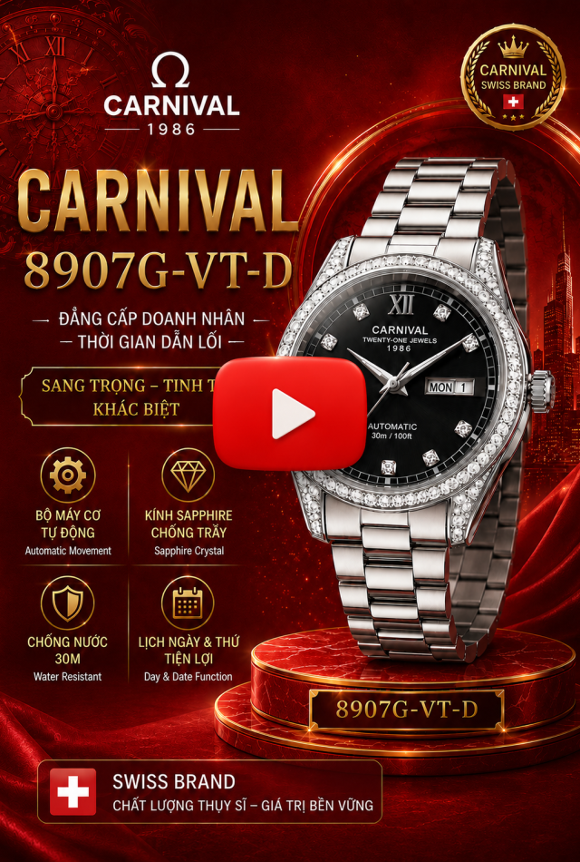 Đồng Hồ Carnival 40mm Nam 8907G-VT-D