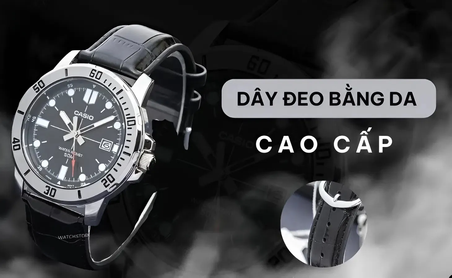 Đồng hồ Casio nam MTP-VD01L-1EVUDF dây đeo bằng da cao cấp