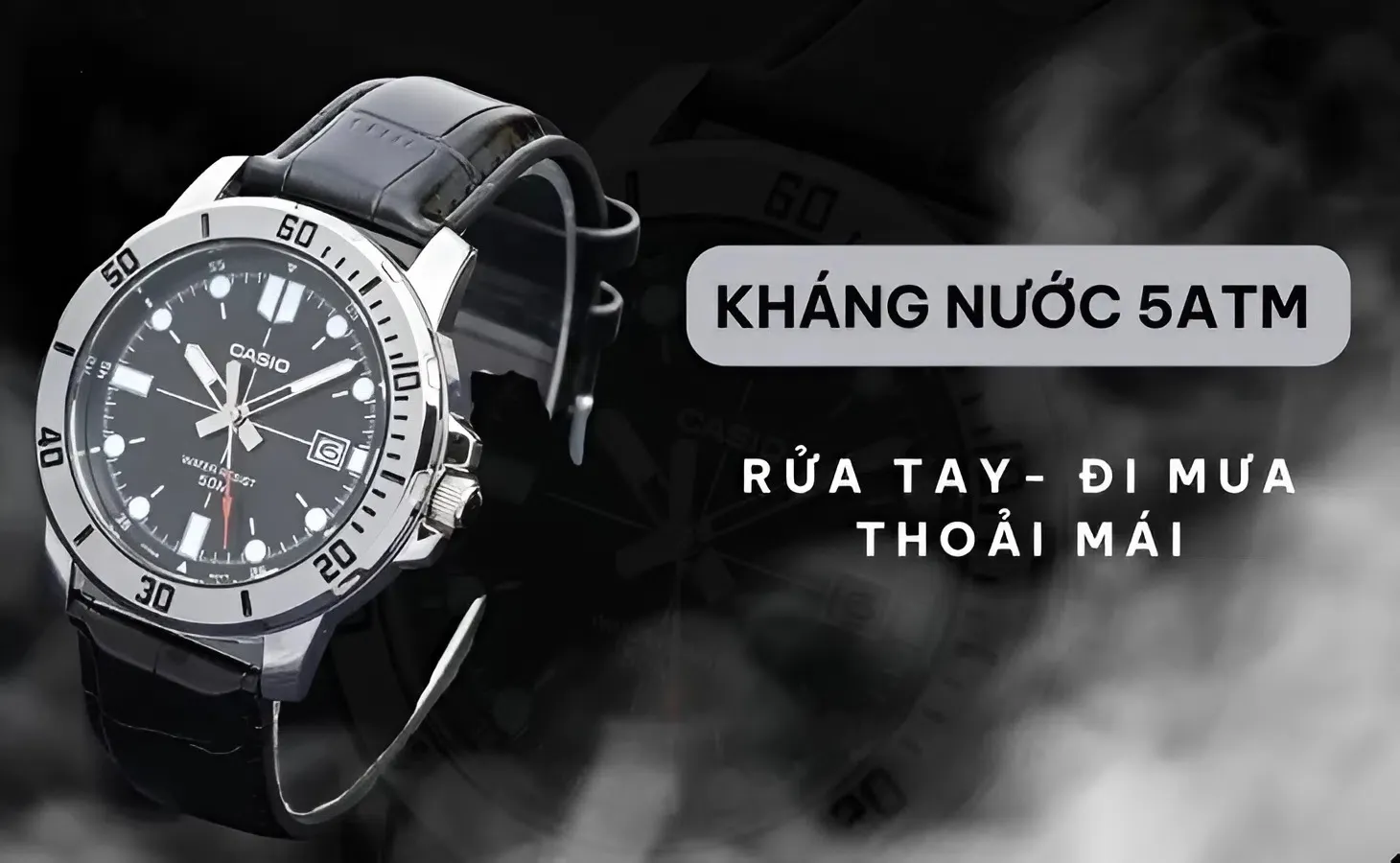 Đồng hồ Casio nam MTP-VD01L-1EVUDF với khả năng chống nước 5ATM
